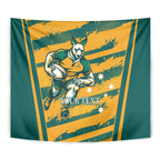 Custom Australia Rugby Tapestry Wallabies Mascots Indigenous Aboriginal Version