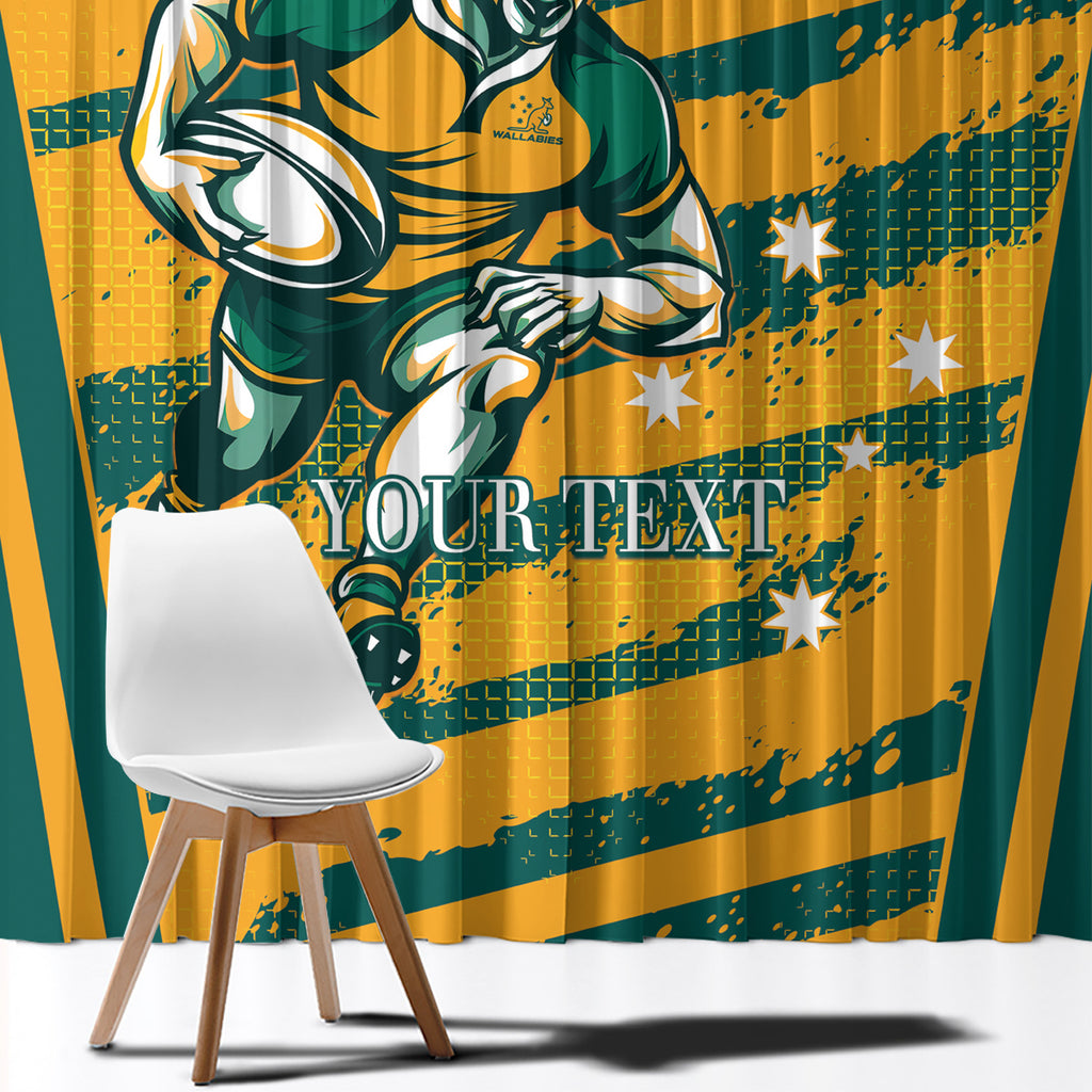 Custom Australia Rugby Window Curtain Wallabies Mascots Indigenous Aboriginal Version