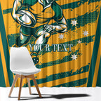 Custom Australia Rugby Window Curtain Wallabies Mascots Indigenous Aboriginal Version