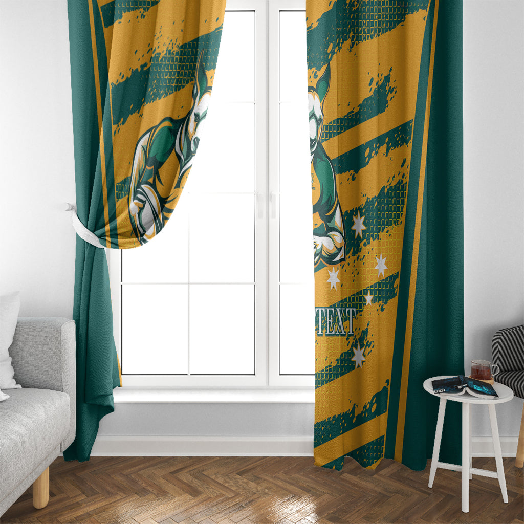 Custom Australia Rugby Window Curtain Wallabies Mascots Indigenous Aboriginal Version