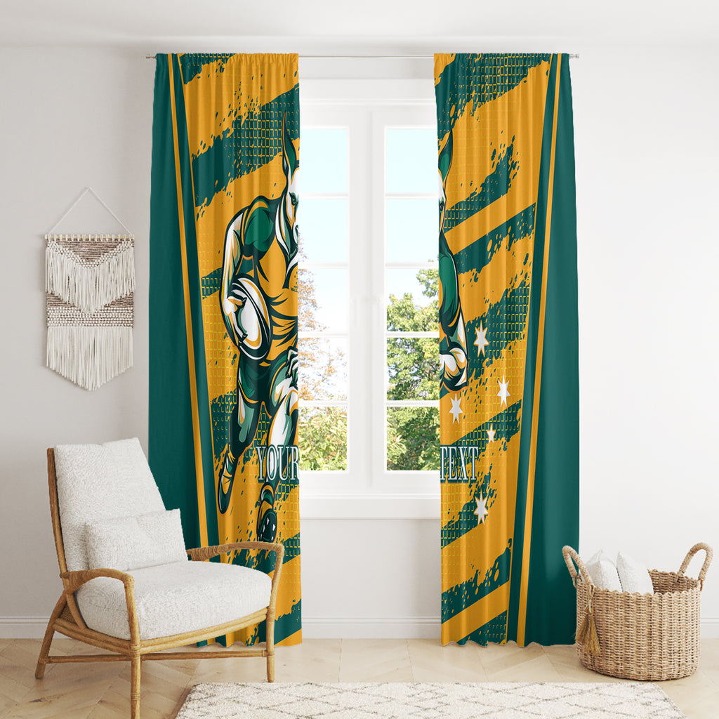 Custom Australia Rugby Window Curtain Wallabies Mascots Indigenous Aboriginal Version
