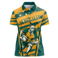 Custom Australia Rugby Women Polo Shirt Wallabies Mascots Indigenous Aboriginal Version