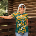Custom Australia Rugby Women Polo Shirt Wallabies Mascots Indigenous Aboriginal Version