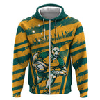 Custom Australia Rugby Zip Hoodie Wallabies Mascots Indigenous Aboriginal Version