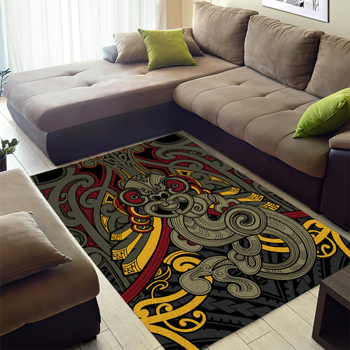 Maori Hei Tiki Tribal Tattoo Area Rug