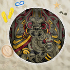 Maori Hei Tiki Tribal Tattoo Beach Blanket