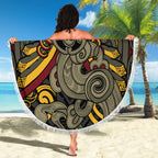 Maori Hei Tiki Tribal Tattoo Beach Blanket