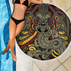 Maori Hei Tiki Tribal Tattoo Beach Blanket