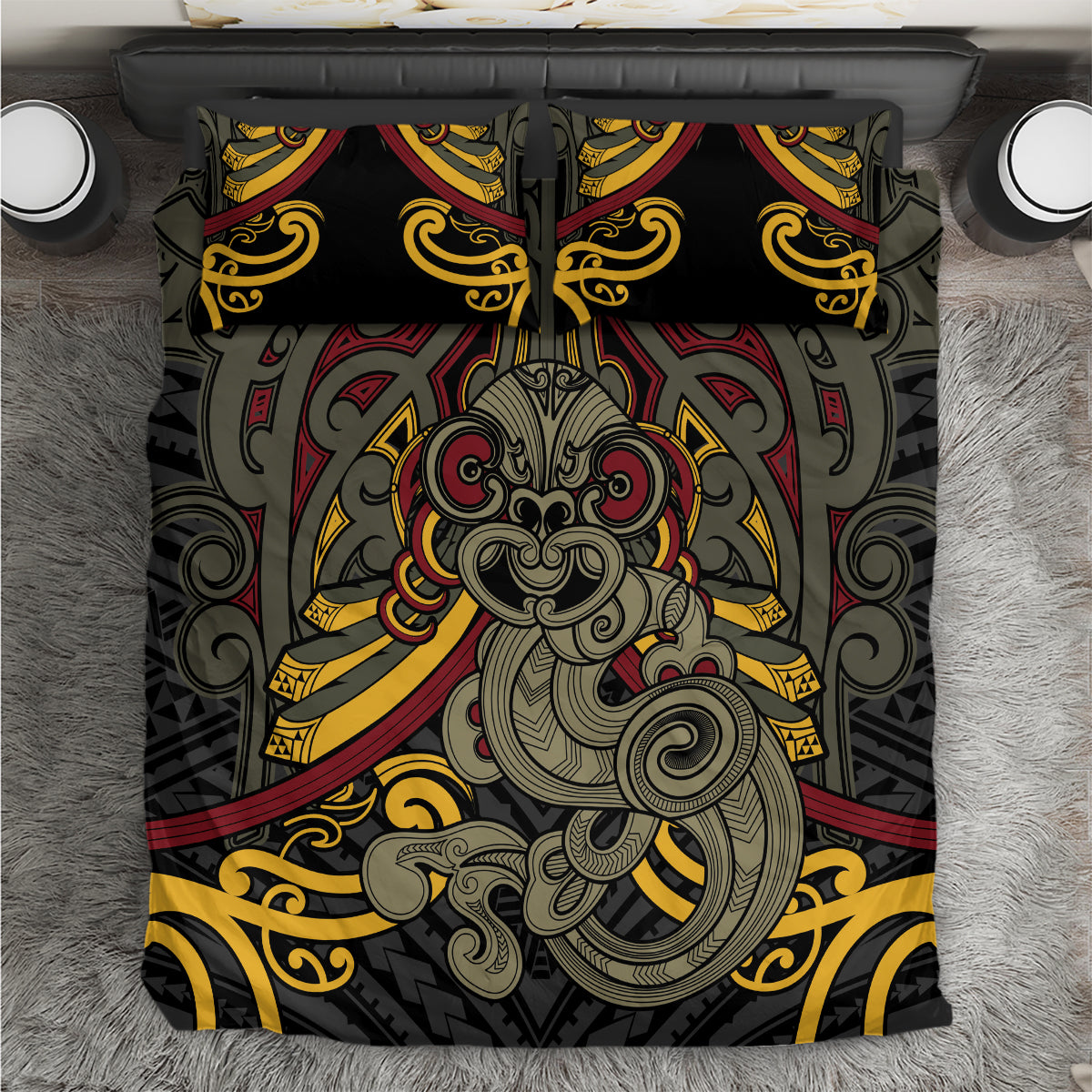 Maori Hei Tiki Tribal Tattoo Bedding Set