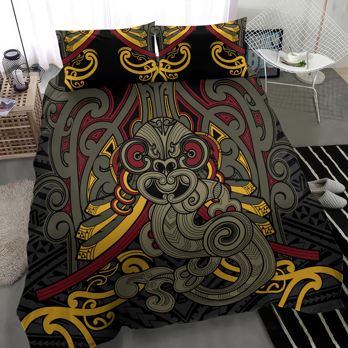 Maori Hei Tiki Tribal Tattoo Bedding Set