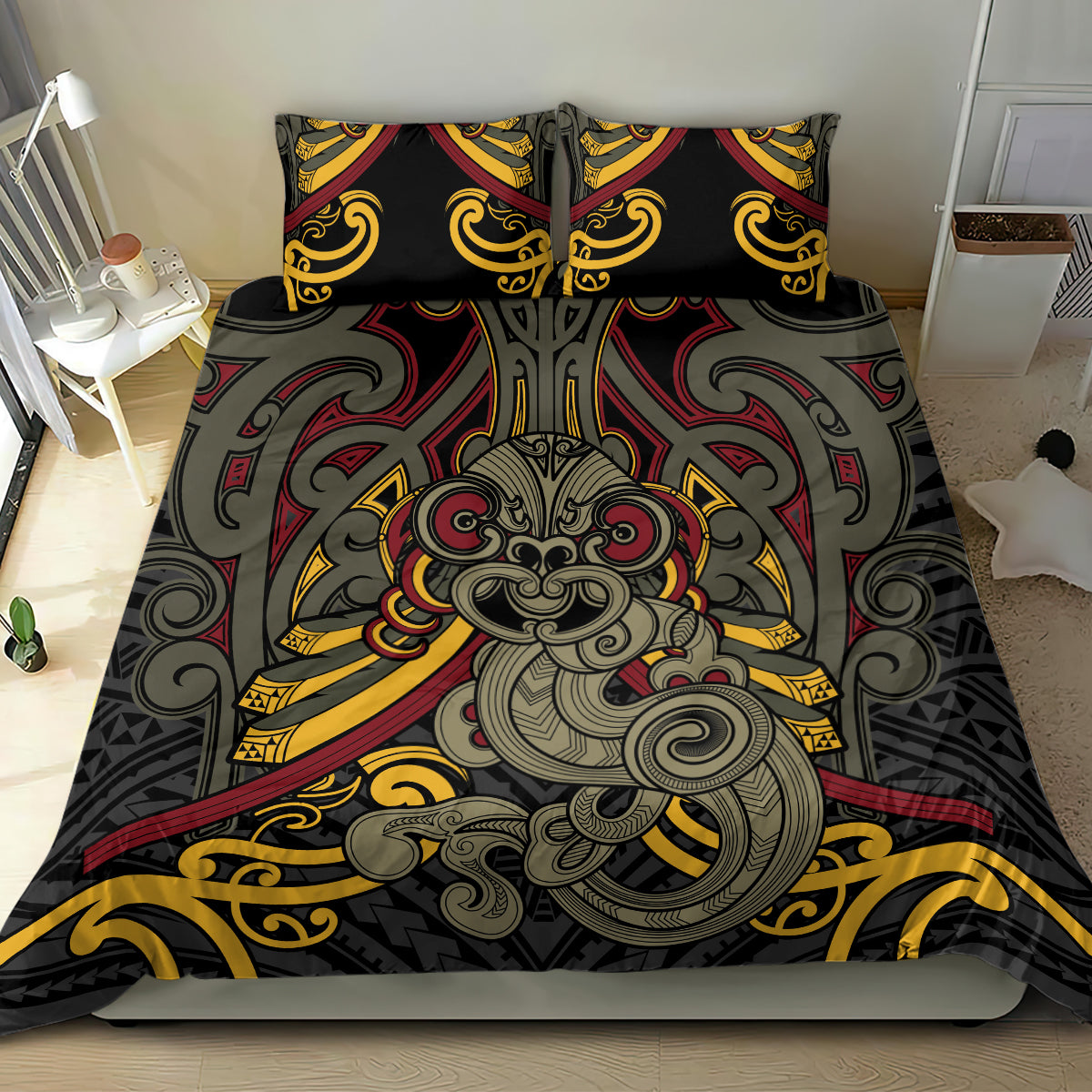 Maori Hei Tiki Tribal Tattoo Bedding Set