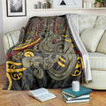 Maori Hei Tiki Tribal Tattoo Blanket