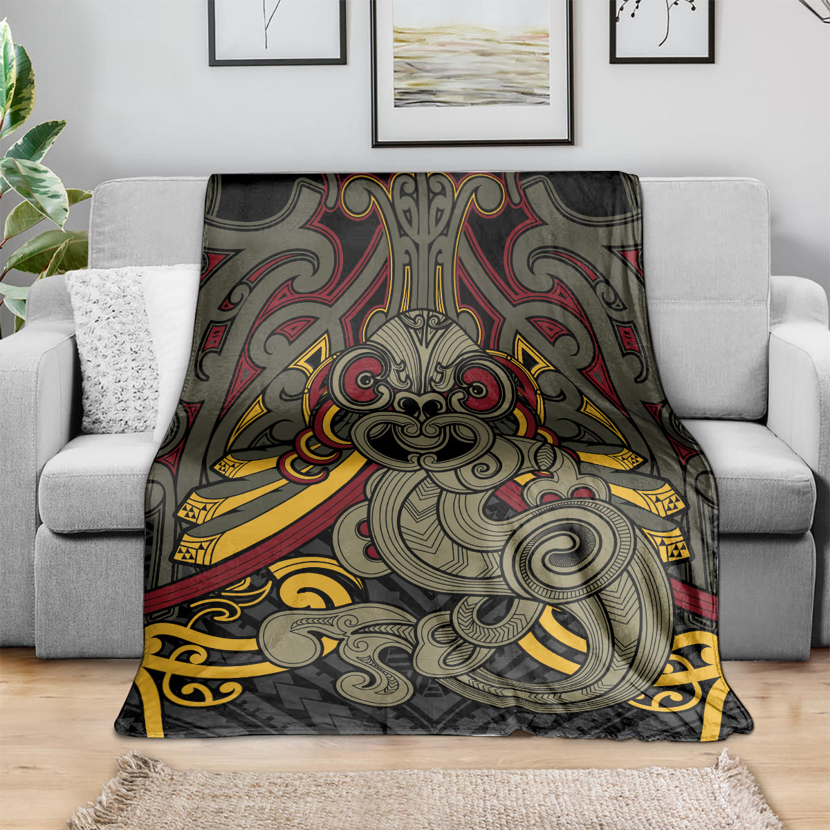 Maori Hei Tiki Tribal Tattoo Blanket