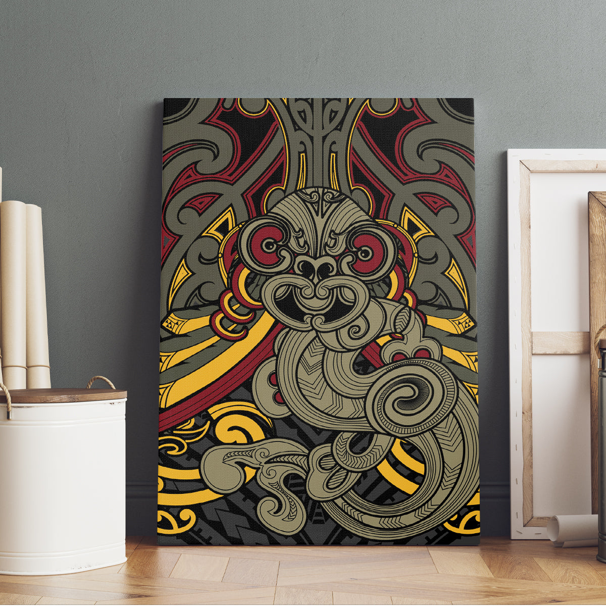 Maori Hei Tiki Tribal Tattoo Canvas Wall Art
