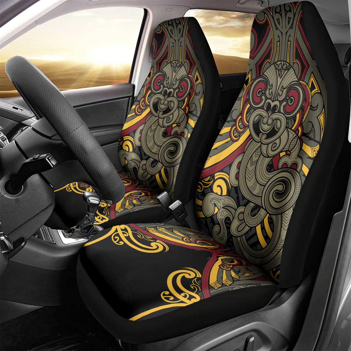 Maori Hei Tiki Tribal Tattoo Car Seat Cover