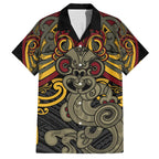 Maori Hei Tiki Tribal Tattoo Family Matching Long Sleeve Bodycon Dress and Hawaiian Shirt