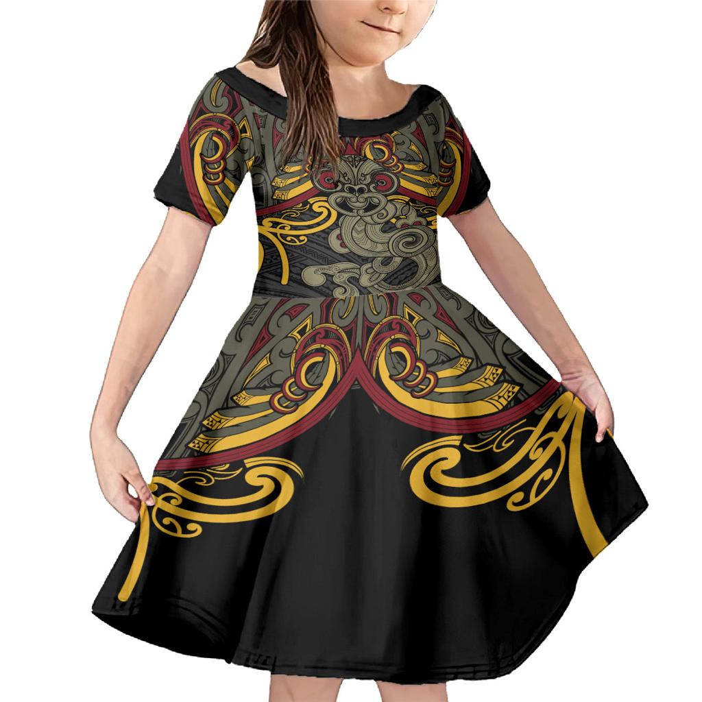 Maori Hei Tiki Tribal Tattoo Family Matching Mermaid Dress and Hawaiian Shirt