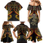 Maori Hei Tiki Tribal Tattoo Family Matching Mermaid Dress and Hawaiian Shirt