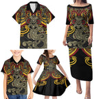 Maori Hei Tiki Tribal Tattoo Family Matching Puletasi and Hawaiian Shirt