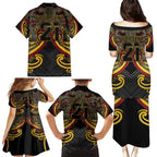 Maori Hei Tiki Tribal Tattoo Family Matching Puletasi and Hawaiian Shirt