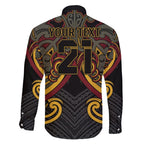 Maori Hei Tiki Tribal Tattoo Family Matching Short Sleeve Bodycon Dress and Hawaiian Shirt