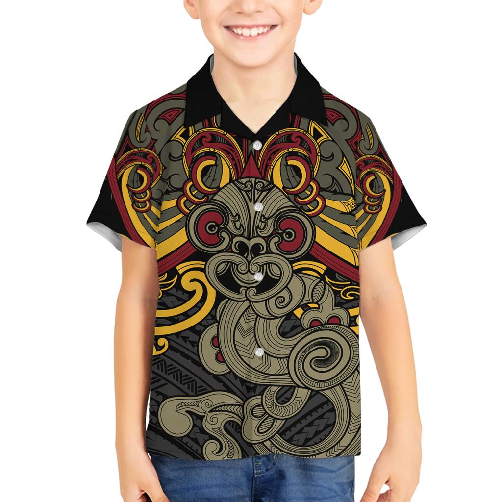 Maori Hei Tiki Tribal Tattoo Family Matching Summer Maxi Dress and Hawaiian Shirt