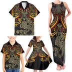 Maori Hei Tiki Tribal Tattoo Family Matching Tank Maxi Dress and Hawaiian Shirt