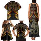 Maori Hei Tiki Tribal Tattoo Family Matching Tank Maxi Dress and Hawaiian Shirt