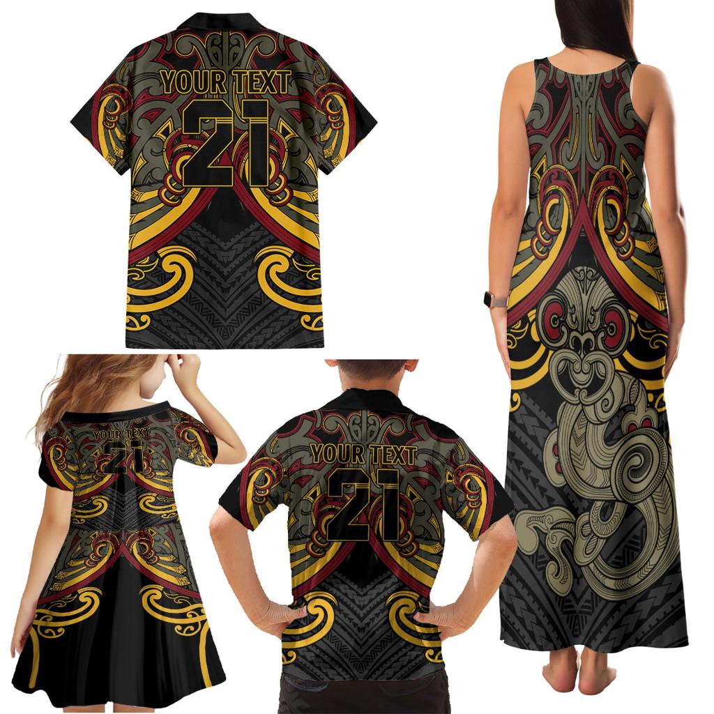Maori Hei Tiki Tribal Tattoo Family Matching Tank Maxi Dress and Hawaiian Shirt