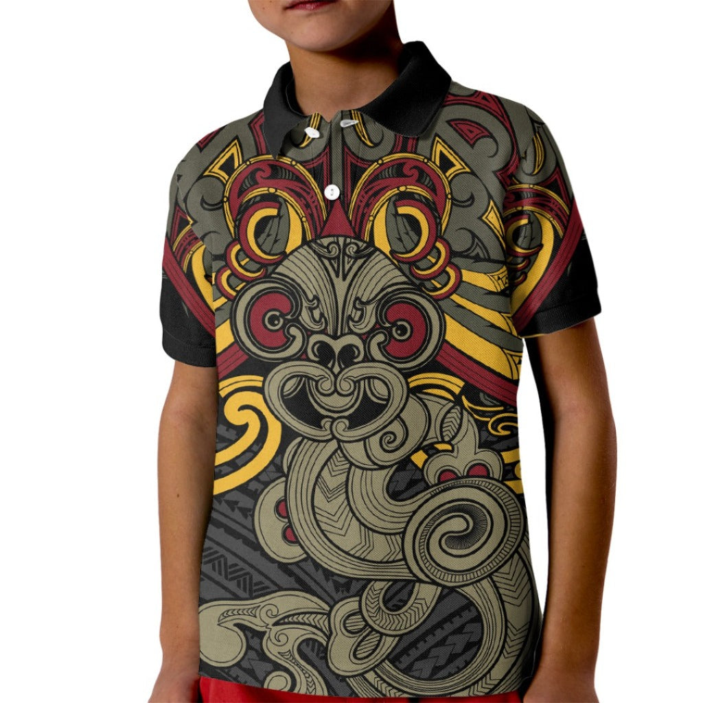 Maori Hei Tiki Tribal Tattoo Kid Polo Shirt
