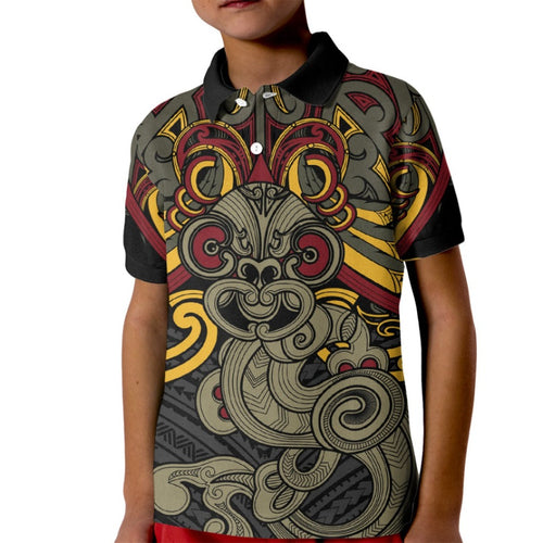Maori Hei Tiki Tribal Tattoo Kid Polo Shirt