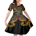 Maori Hei Tiki Tribal Tattoo Kid Short Sleeve Dress