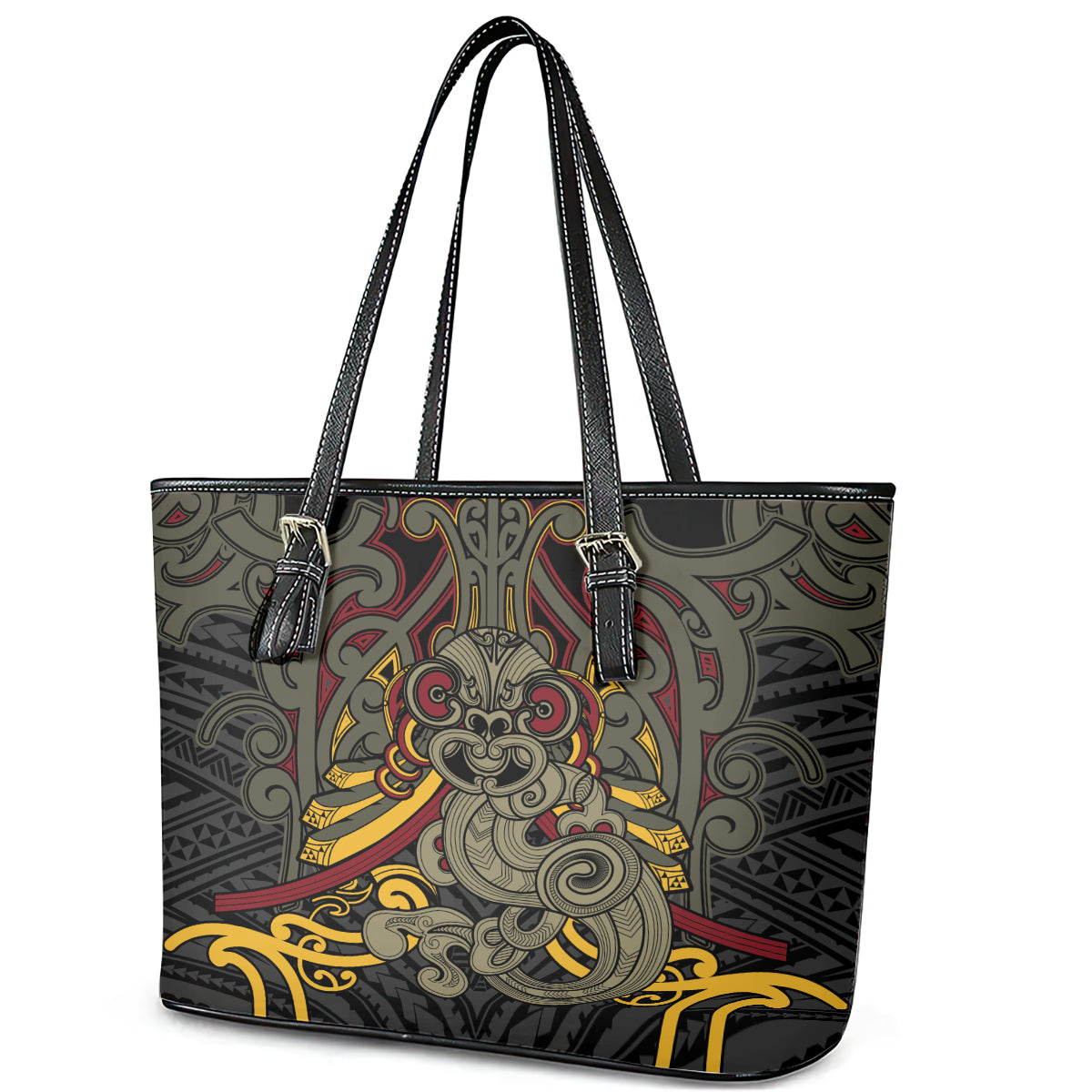 Maori Hei Tiki Tribal Tattoo Leather Tote Bag