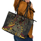 Maori Hei Tiki Tribal Tattoo Leather Tote Bag