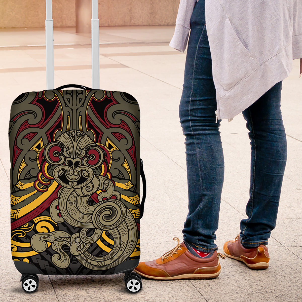Maori Hei Tiki Tribal Tattoo Luggage Cover