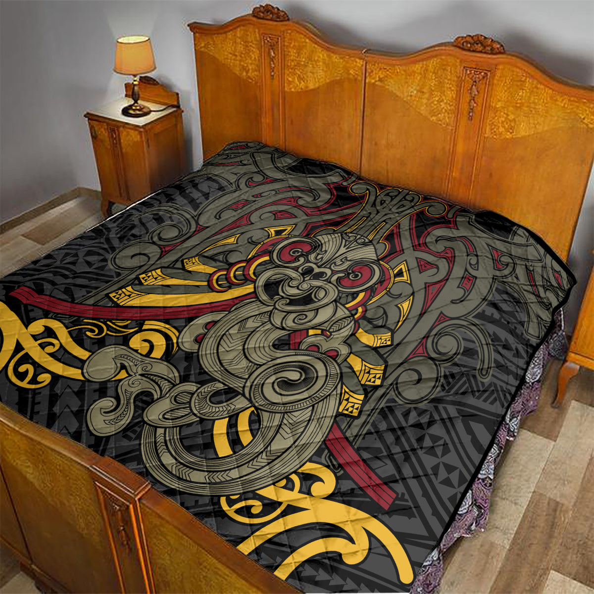 Maori Hei Tiki Tribal Tattoo Quilt