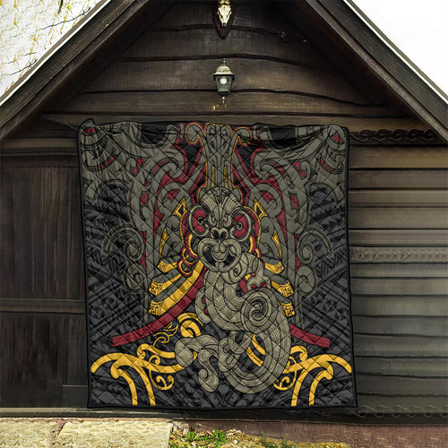 Maori Hei Tiki Tribal Tattoo Quilt
