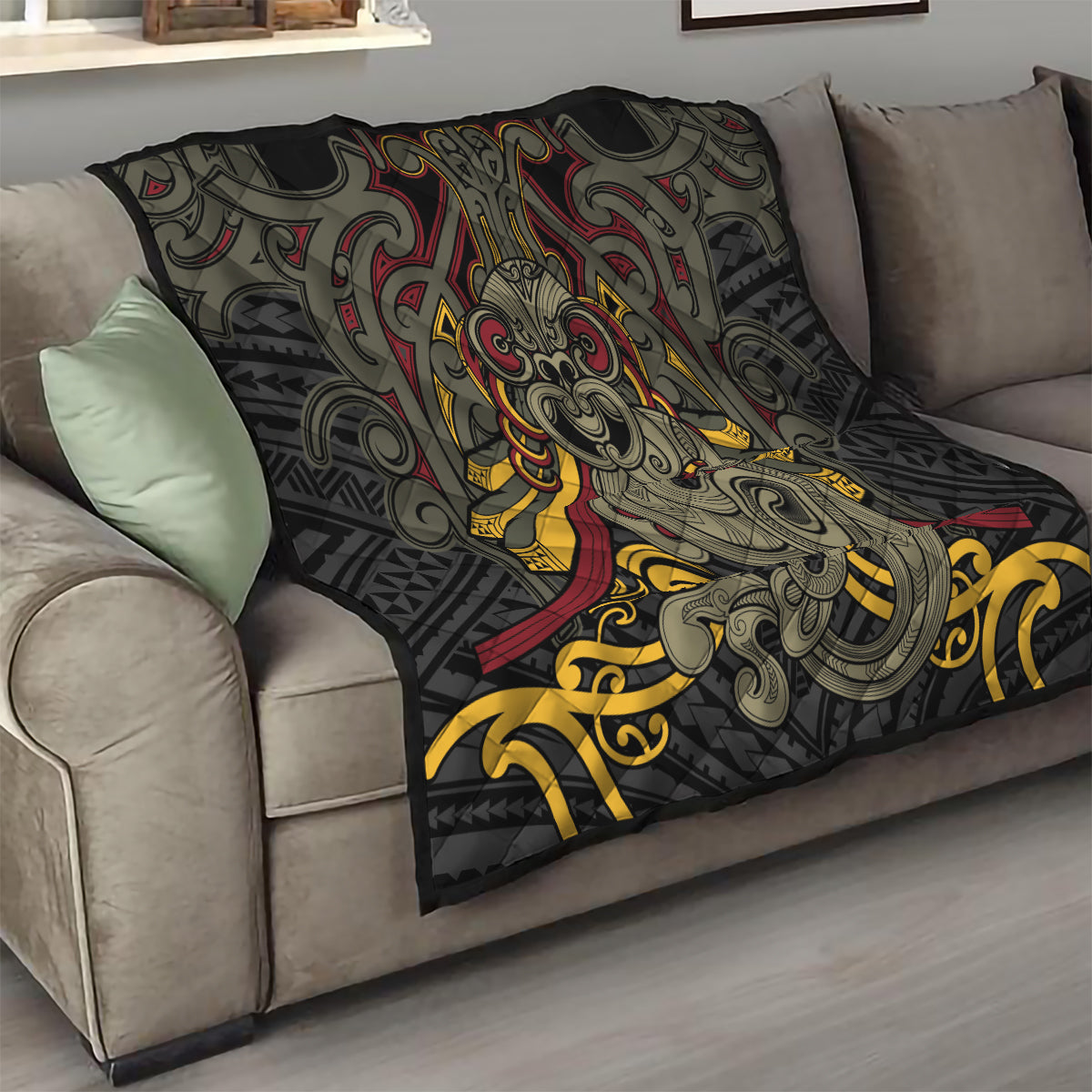 Maori Hei Tiki Tribal Tattoo Quilt