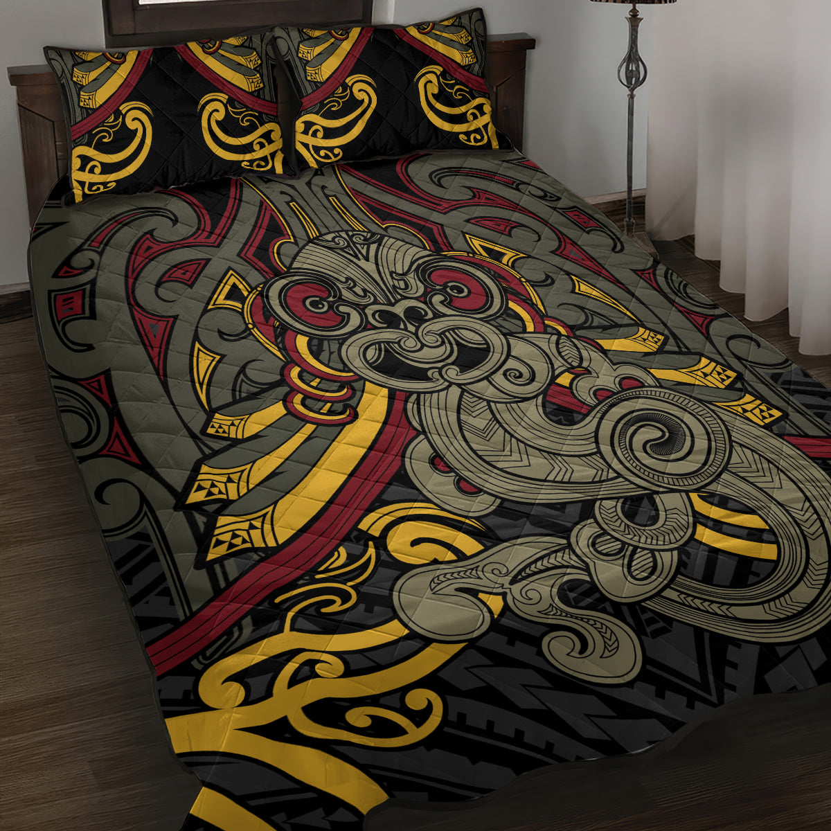 Maori Hei Tiki Tribal Tattoo Quilt Bed Set