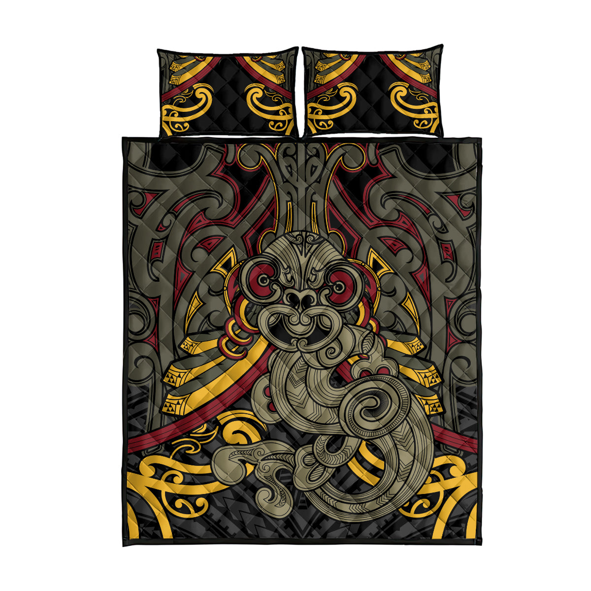 Maori Hei Tiki Tribal Tattoo Quilt Bed Set