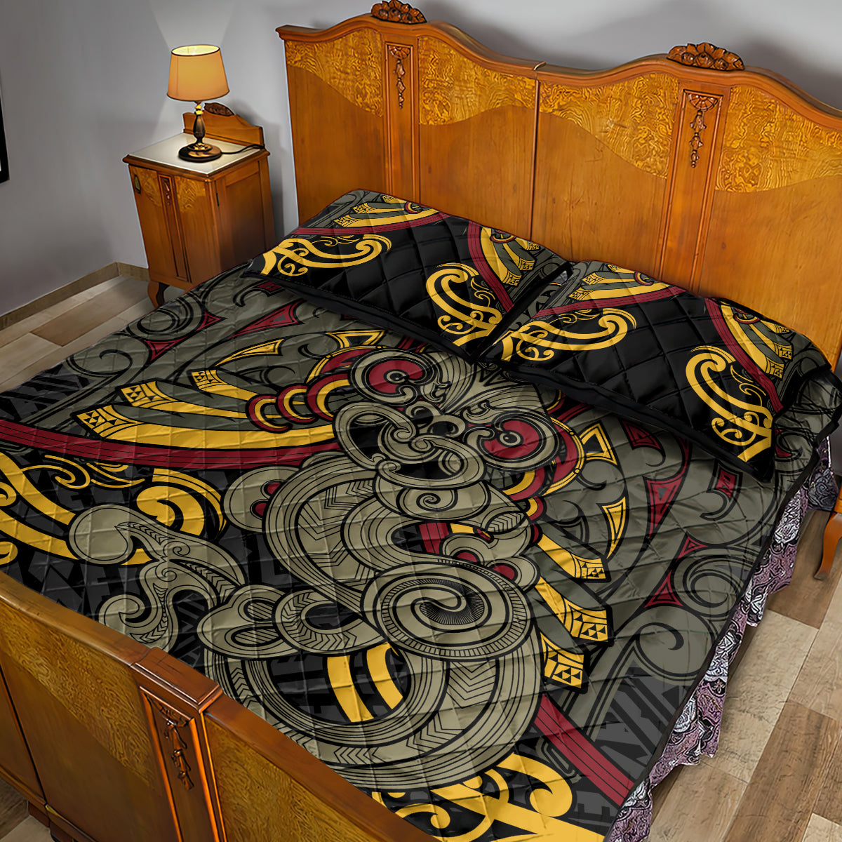 Maori Hei Tiki Tribal Tattoo Quilt Bed Set