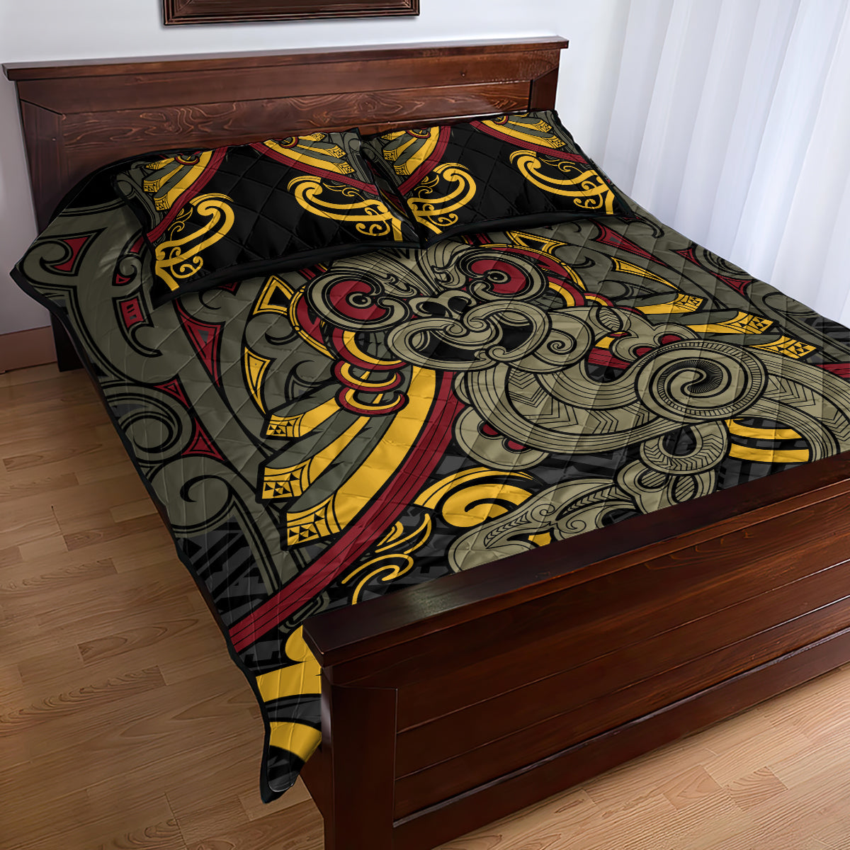 Maori Hei Tiki Tribal Tattoo Quilt Bed Set