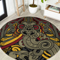 Maori Hei Tiki Tribal Tattoo Round Carpet