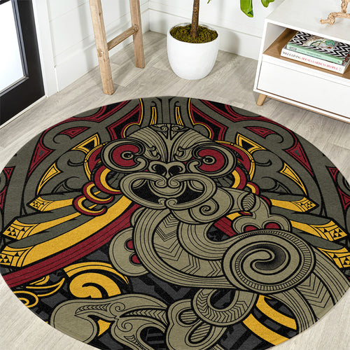 Maori Hei Tiki Tribal Tattoo Round Carpet