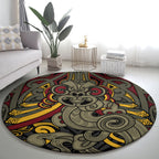 Maori Hei Tiki Tribal Tattoo Round Carpet