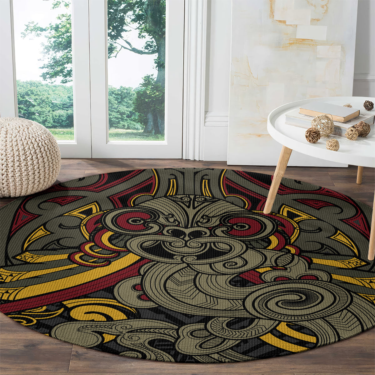 Maori Hei Tiki Tribal Tattoo Round Carpet