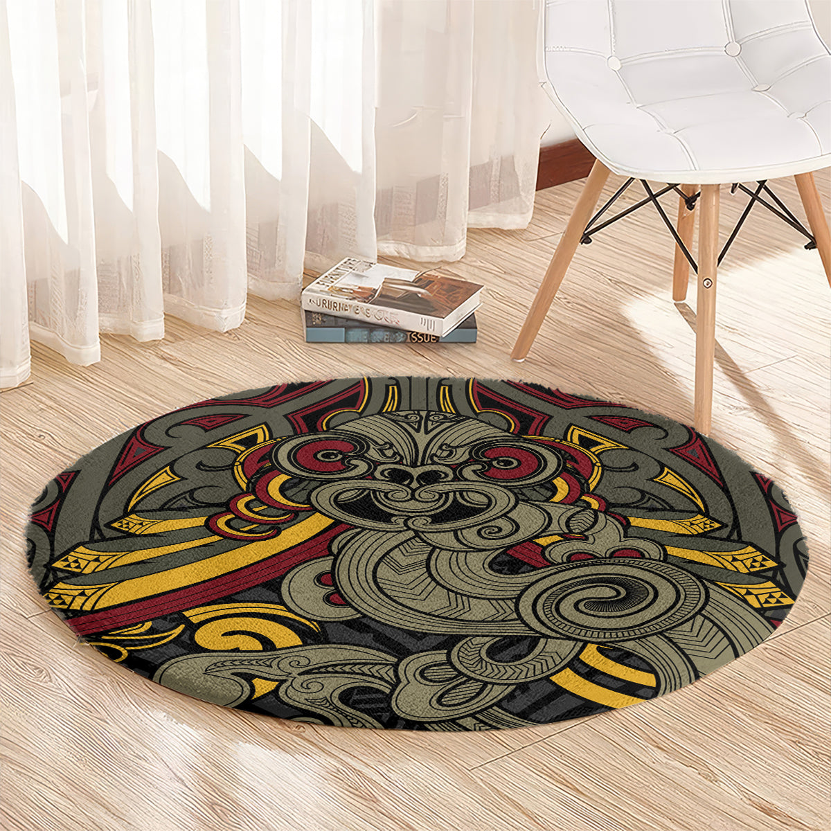 Maori Hei Tiki Tribal Tattoo Round Carpet