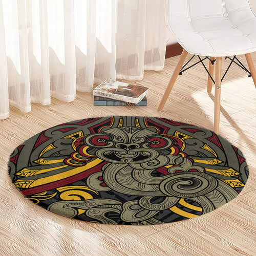 Maori Hei Tiki Tribal Tattoo Round Carpet