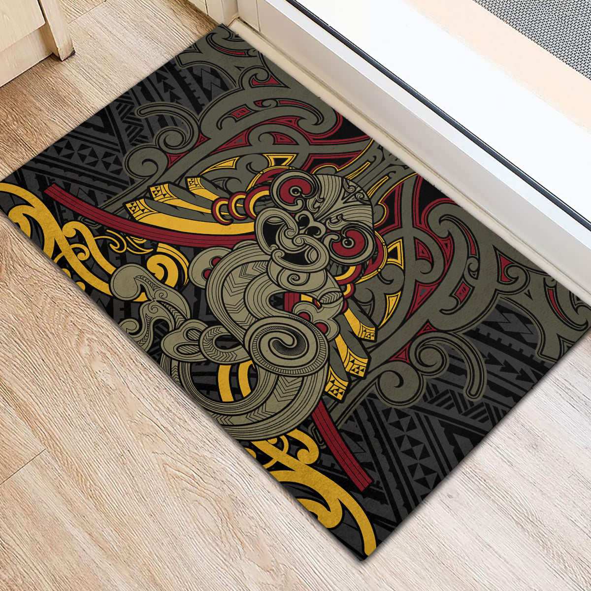 Maori Hei Tiki Tribal Tattoo Rubber Doormat