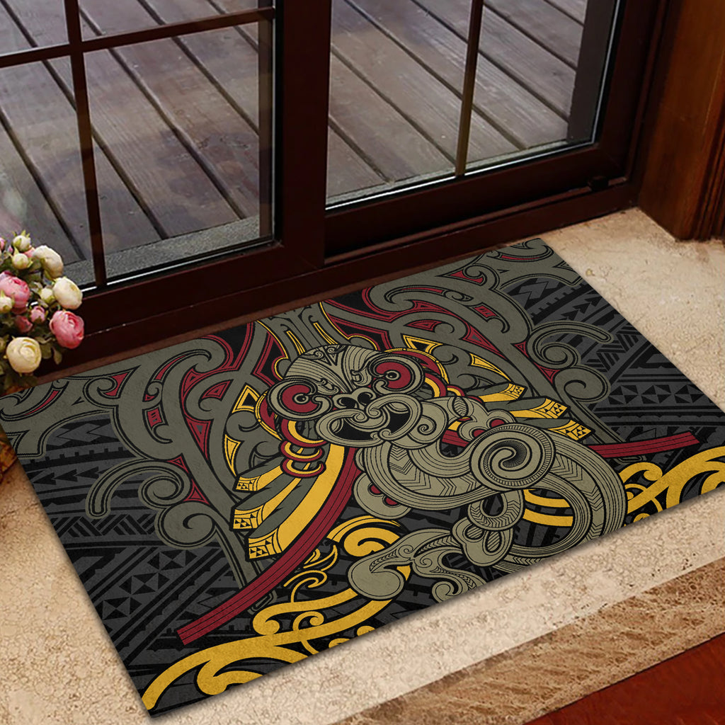 Maori Hei Tiki Tribal Tattoo Rubber Doormat